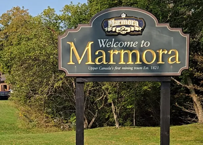 I Left The City Podcast Marmora and Lake. Welcome to Marmora Sign.