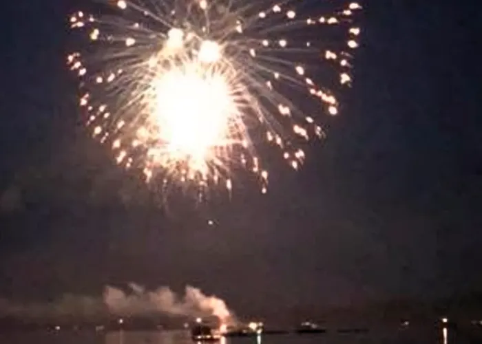 fireworks over the water